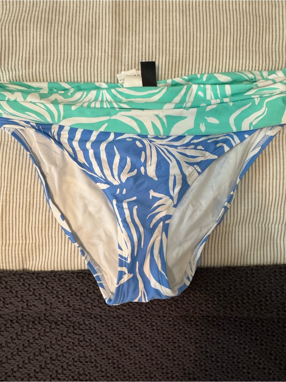La Blanca Teal & Blue Palm Print Bikini Bottoms